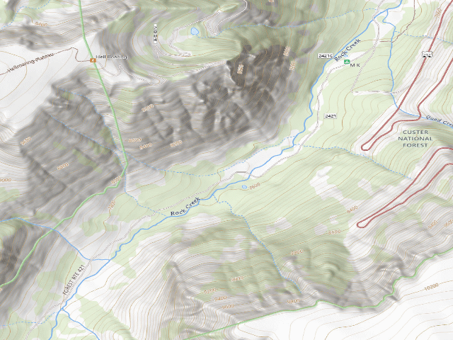 USGS topographic map of USFS dispersed camp — MT #487