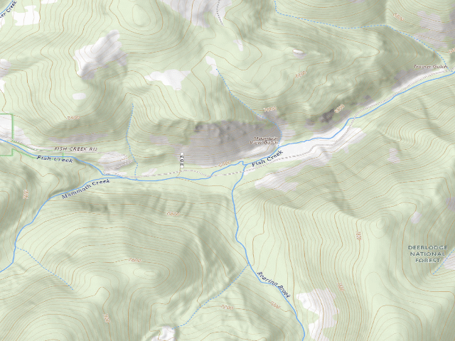 USGS topographic map of USFS dispersed camp — MT #488