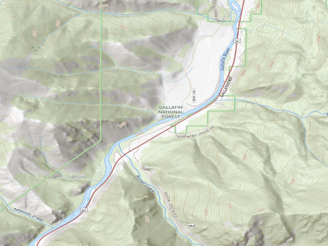 USGS topographic map of USFS dispersed camp — MT #489