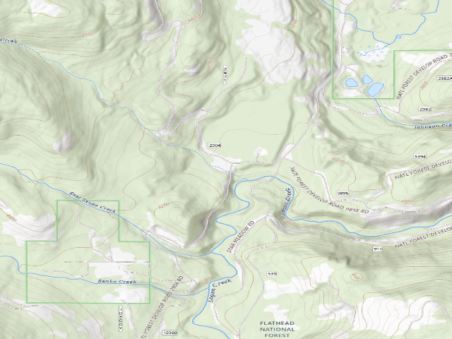 USGS topographic map of USFS dispersed camp — MT #491