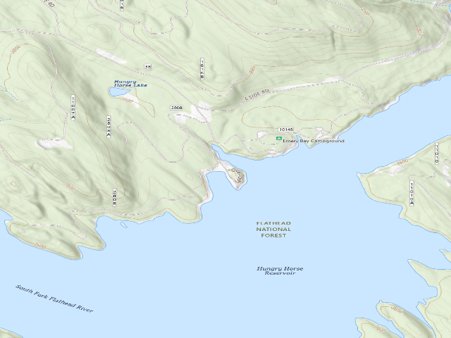 USGS topographic map of USFS dispersed camp — MT #493