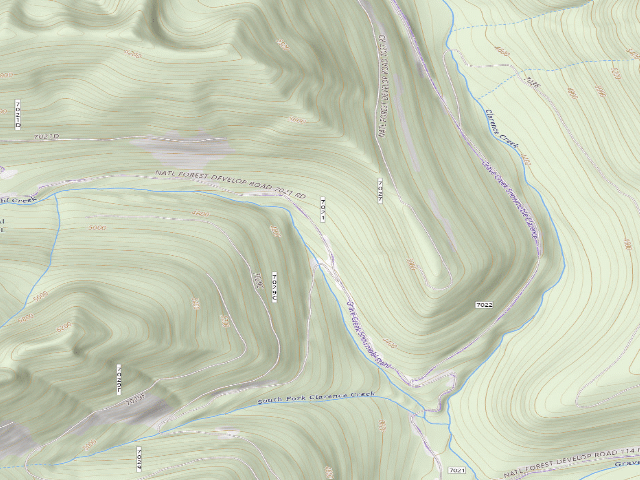 USGS topographic map of USFS dispersed camp — MT #494
