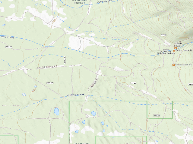 USGS topographic map of USFS dispersed camp — MT #496