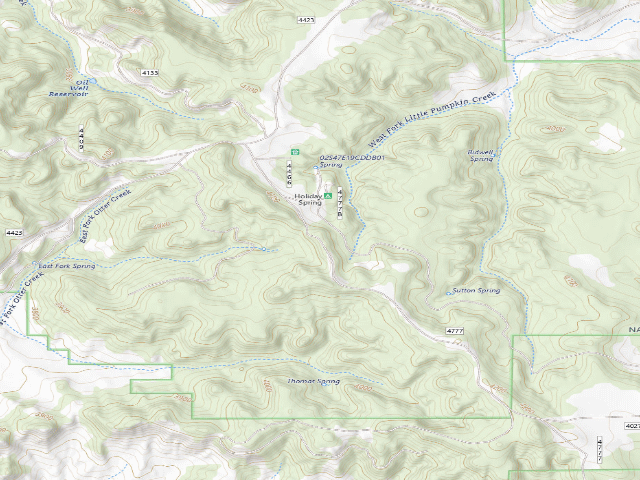 USGS topographic map of USFS dispersed camp — MT #498