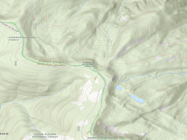 USGS topographic map of USFS dispersed camp — MT #5