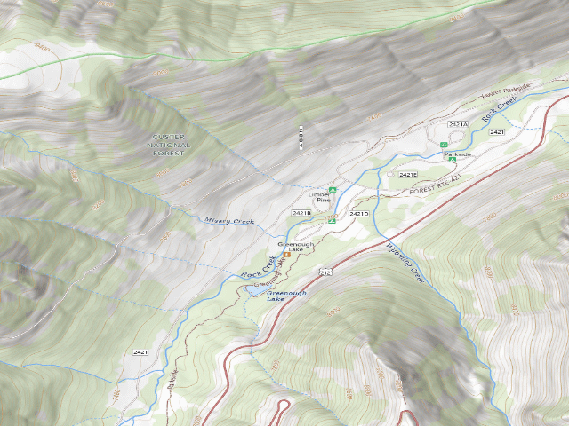 USGS topographic map of USFS dispersed camp — MT #50