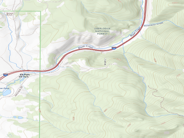 USGS topographic map of USFS dispersed camp — MT #501