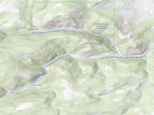 USGS topographic map of USFS dispersed camp — MT #503
