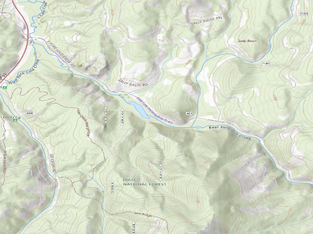 USGS topographic map of USFS dispersed camp — MT #504
