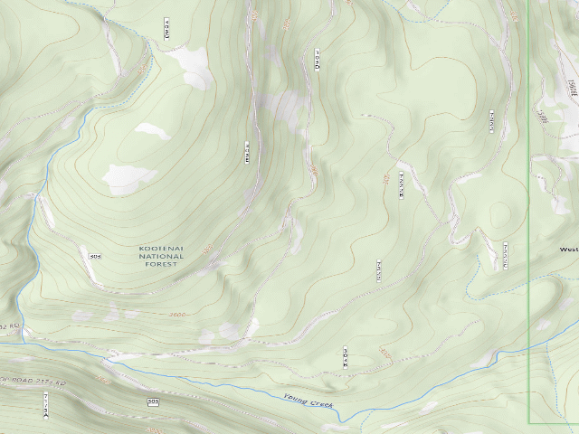 USGS topographic map of USFS dispersed camp — MT #505