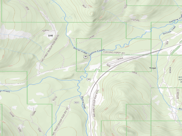 USGS topographic map of USFS dispersed camp — MT #506