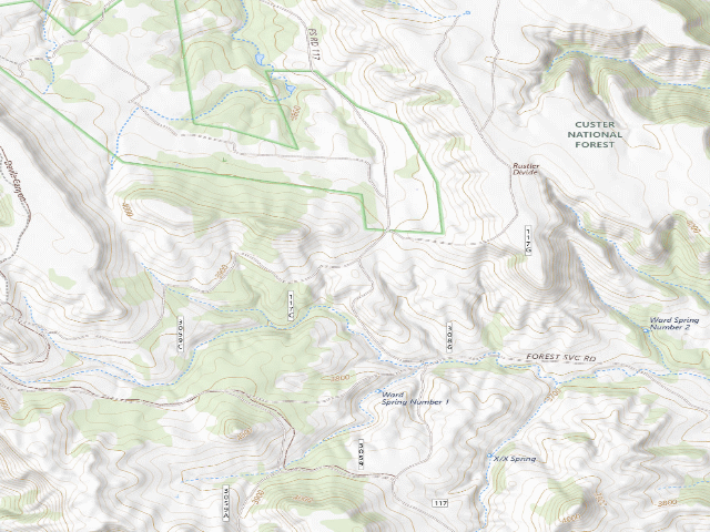 USGS topographic map of USFS dispersed camp — MT #51
