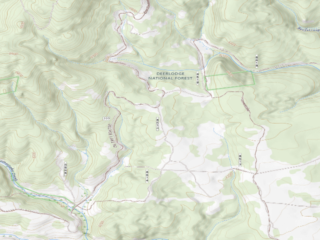 USGS topographic map of USFS dispersed camp — MT #515