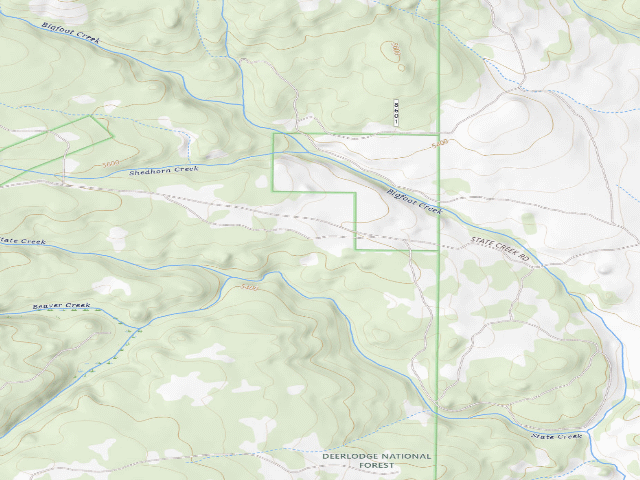 USGS topographic map of USFS dispersed camp — MT #516
