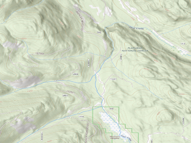 USGS topographic map of USFS dispersed camp — MT #517
