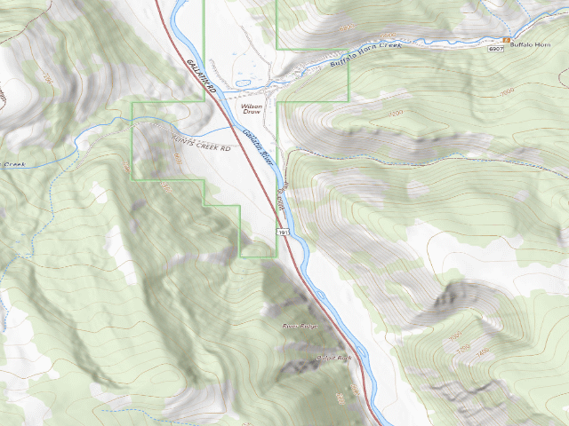 USGS topographic map of USFS dispersed camp — MT #519