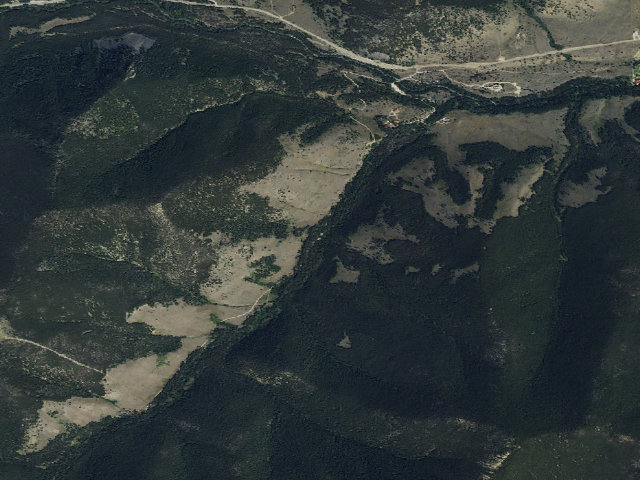 Aerial image of USFS dispersed camp — MT #523