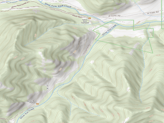 USGS topographic map of USFS dispersed camp — MT #523