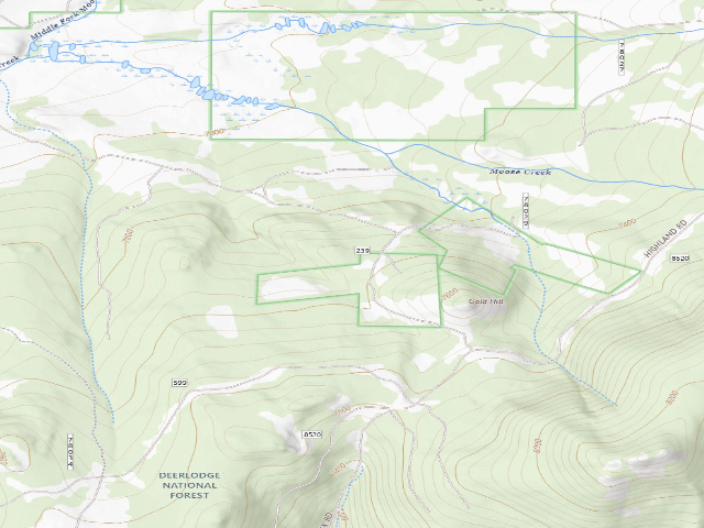 USGS topographic map of USFS dispersed camp — MT #524
