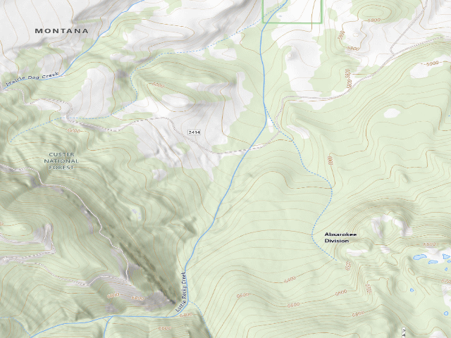 USGS topographic map of USFS dispersed camp — MT #528
