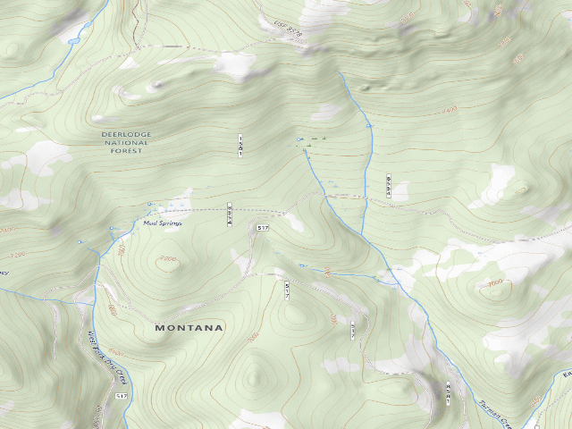 USGS topographic map of USFS dispersed camp — MT #531