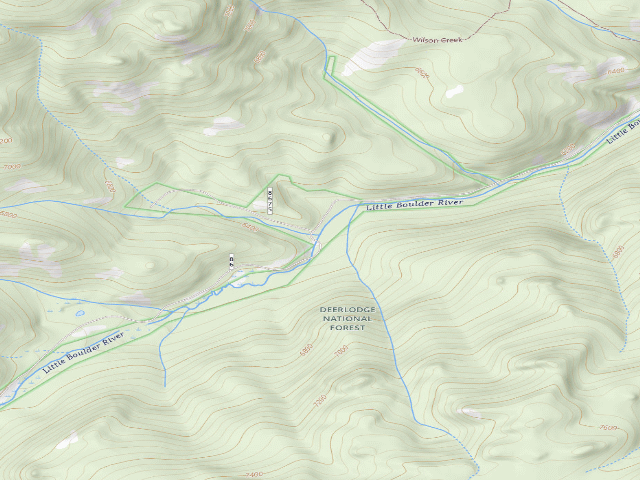 USGS topographic map of USFS dispersed camp — MT #534