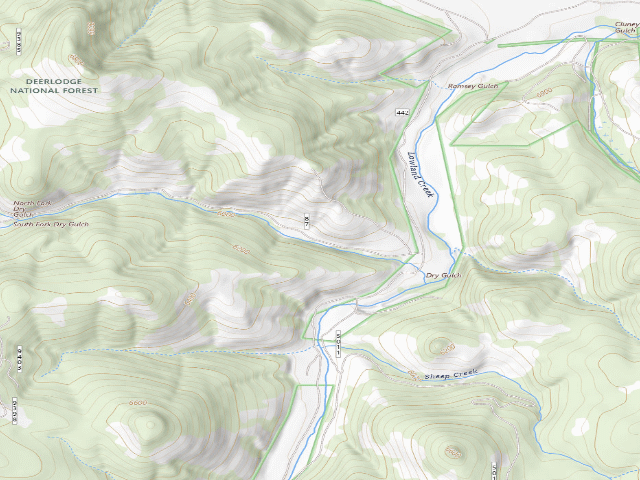 USGS topographic map of USFS dispersed camp — MT #536