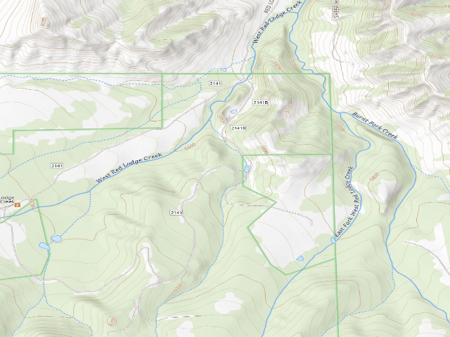 USGS topographic map of USFS dispersed camp — MT #537