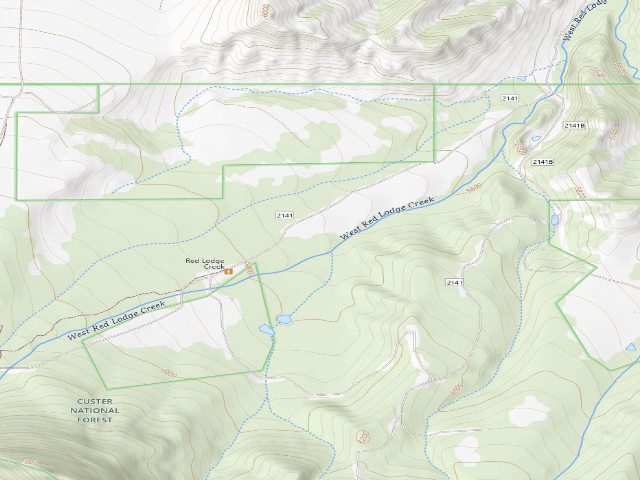USGS topographic map of USFS dispersed camp — MT #538
