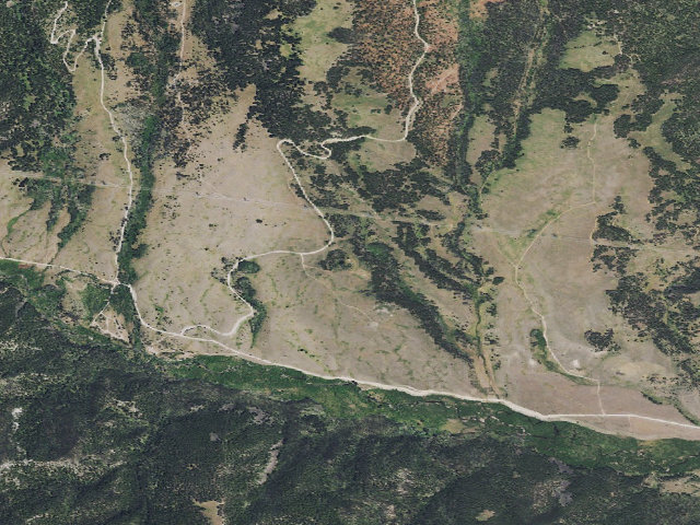 Aerial image of USFS dispersed camp — MT #54