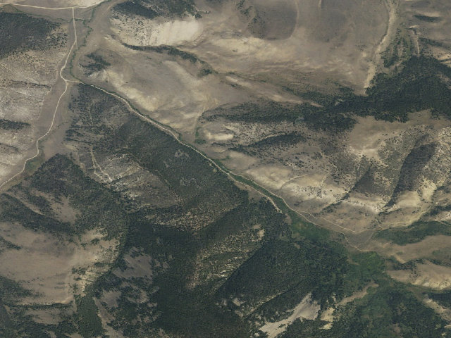 Aerial image of USFS dispersed camp — MT #540