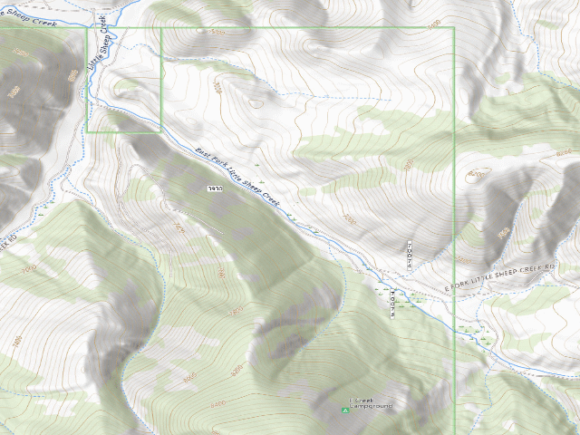 USGS topographic map of USFS dispersed camp — MT #540