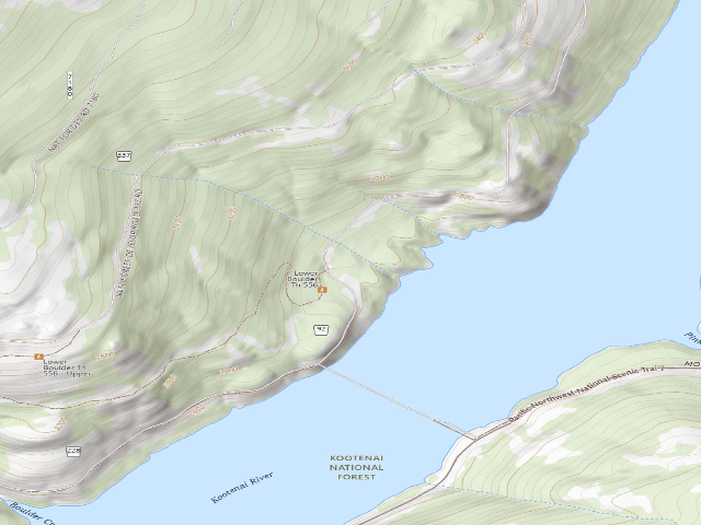 USGS topographic map of USFS dispersed camp — MT #543