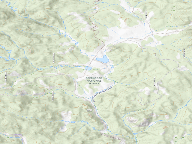 USGS topographic map of USFS dispersed camp — MT #546