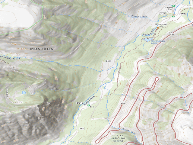 USGS topographic map of USFS dispersed camp — MT #547