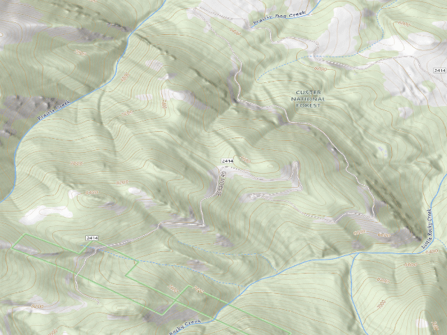 USGS topographic map of USFS dispersed camp — MT #548
