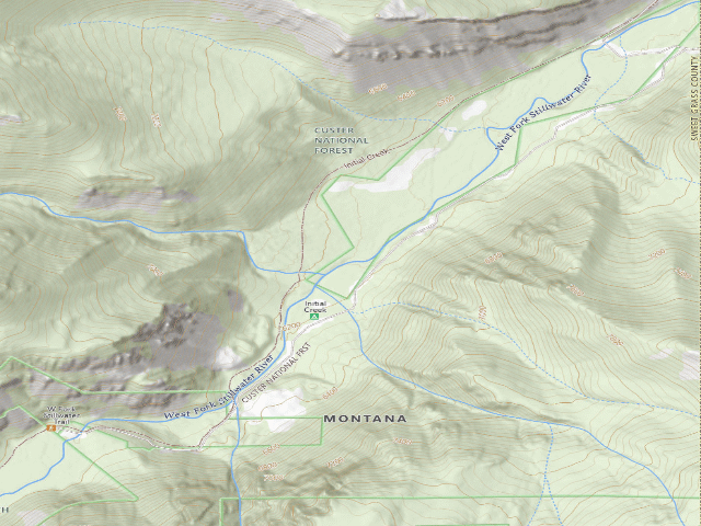 USGS topographic map of USFS dispersed camp — MT #55