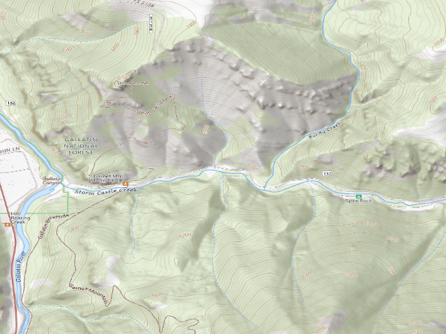 USGS topographic map of USFS dispersed camp — MT #551