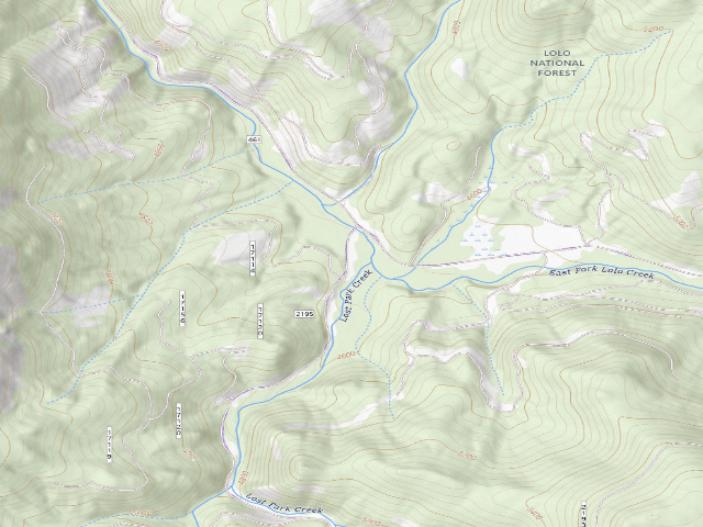 USGS topographic map of USFS dispersed camp — MT #553