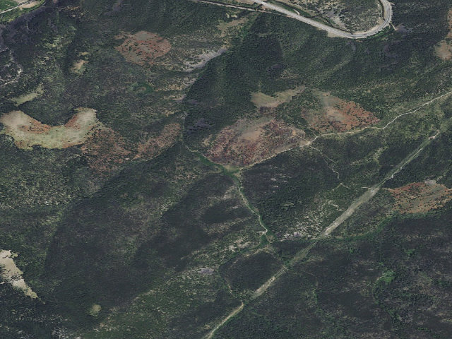 Aerial image of USFS dispersed camp — MT #554