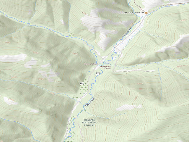 USGS topographic map of USFS dispersed camp — MT #555