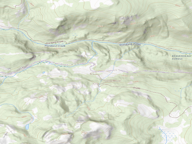 USGS topographic map of USFS dispersed camp — MT #557