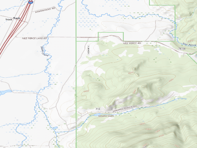 USGS topographic map of USFS dispersed camp — MT #558