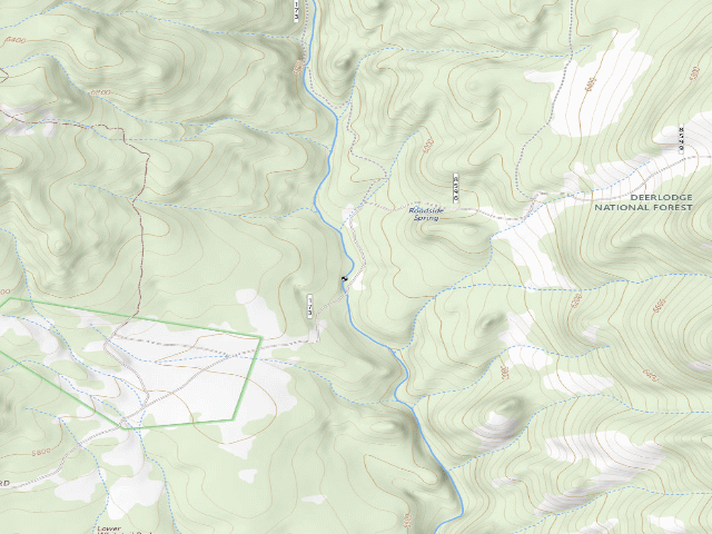 USGS topographic map of USFS dispersed camp — MT #559