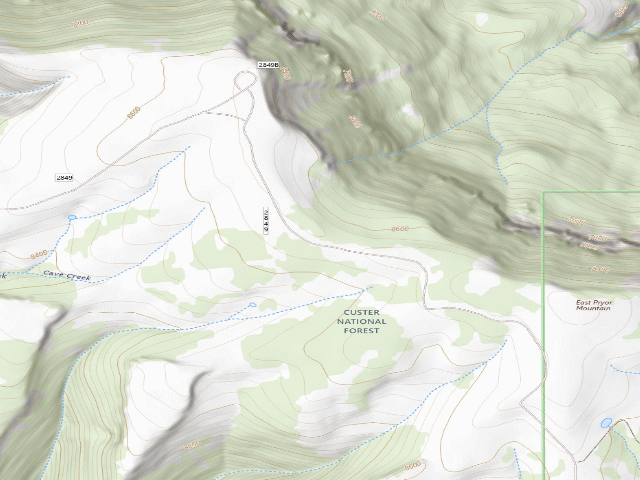 USGS topographic map of USFS dispersed camp — MT #563