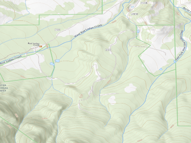 USGS topographic map of USFS dispersed camp — MT #564