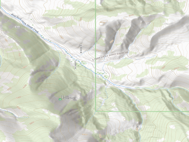 USGS topographic map of USFS dispersed camp — MT #566
