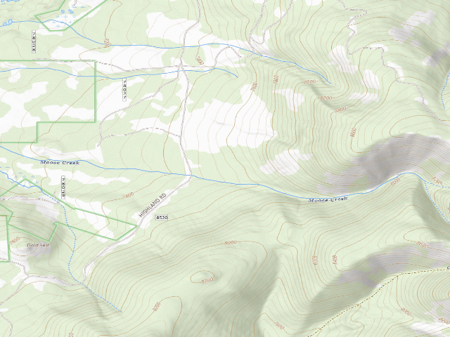 USGS topographic map of USFS dispersed camp — MT #57