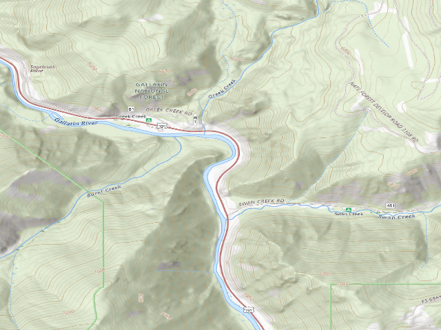 USGS topographic map of USFS dispersed camp — MT #574