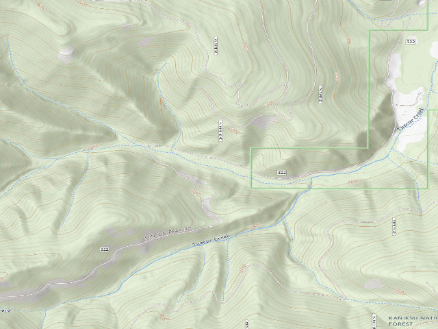 USGS topographic map of USFS dispersed camp — MT #577